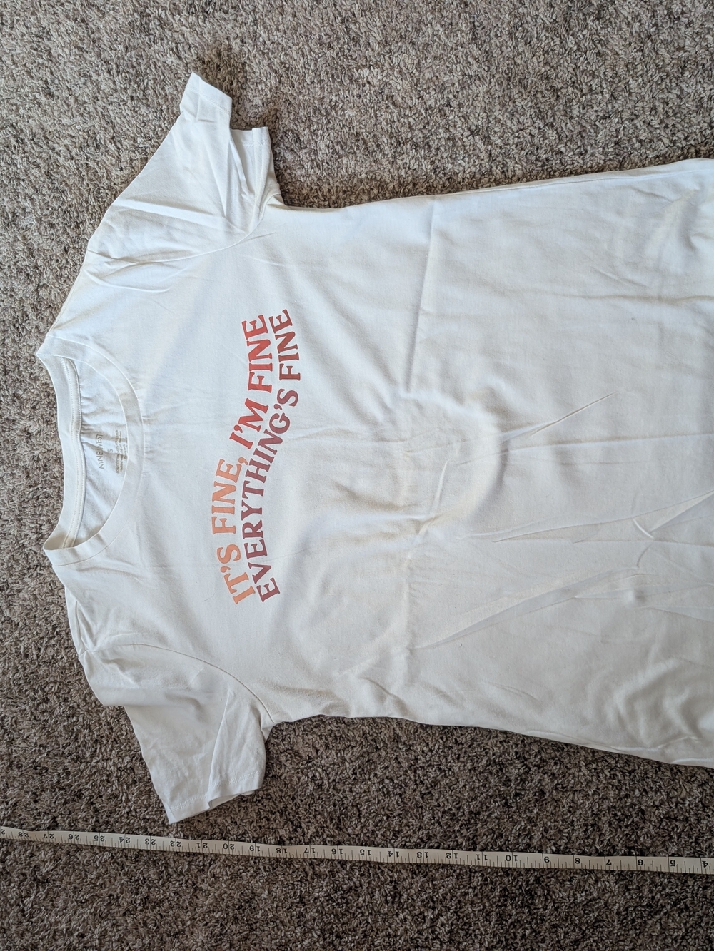 White Graphic Tee with Pink Slogan